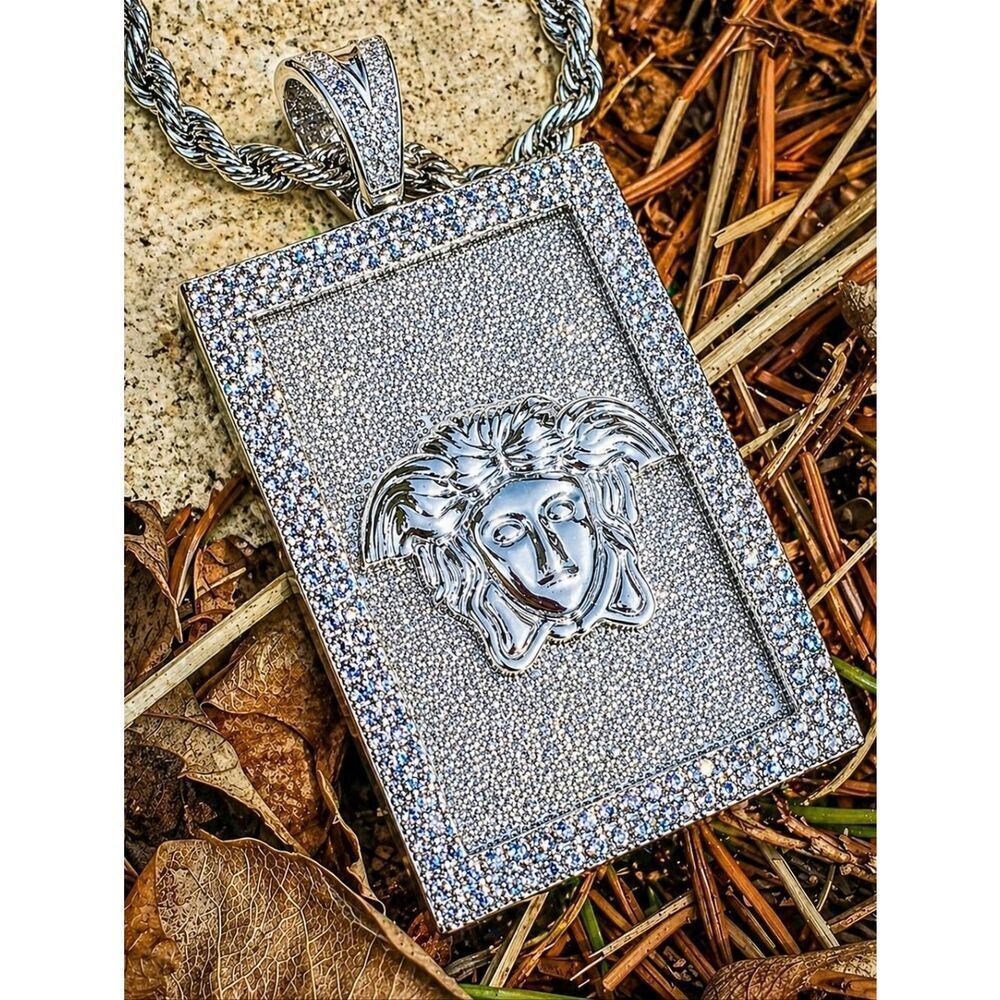 Block Style Medusa Necklace 